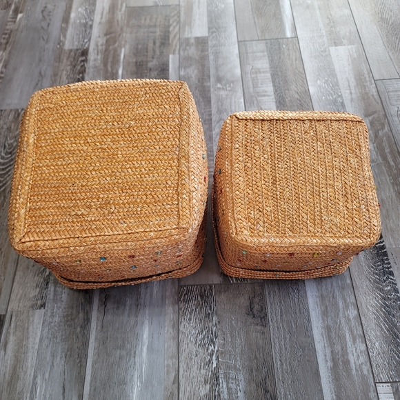 Woven Stackable Nesting Baskets Pair - Picture 8 of 9